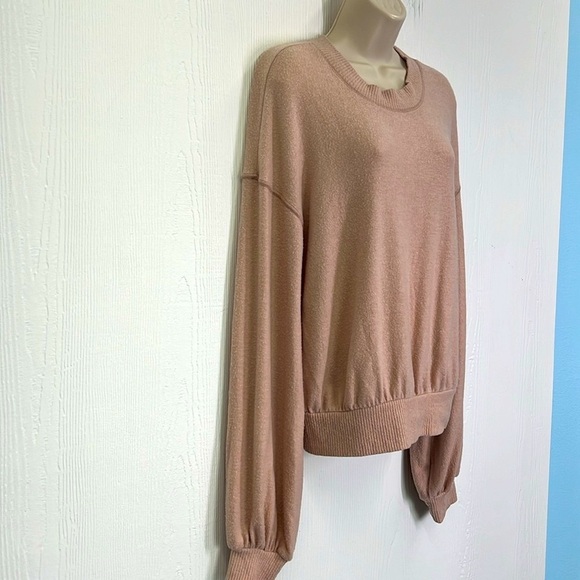 Free People - Beach Crewneck Pullover Long Balloon Sleeve Sweater Size XS - Picture 4 of 12